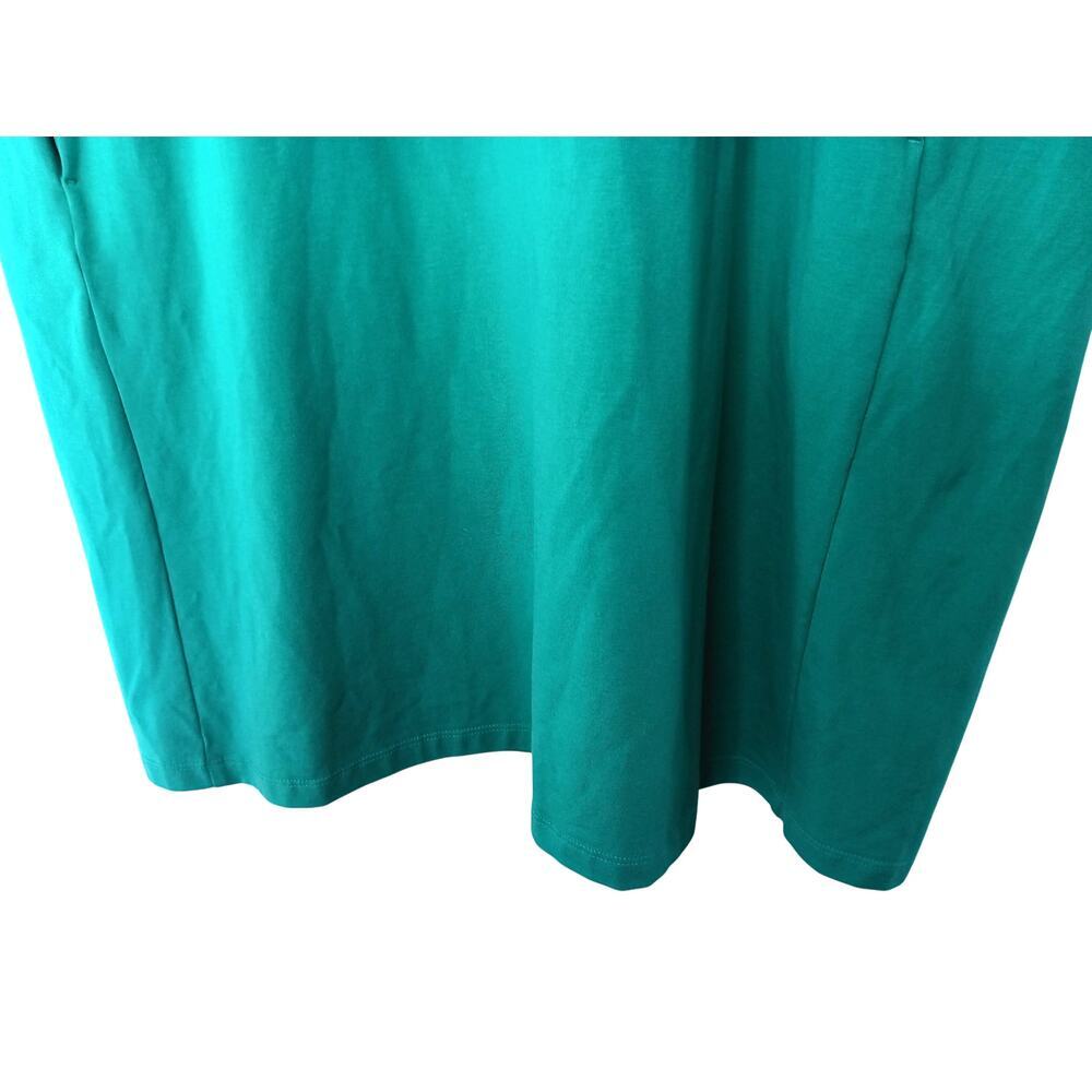 New with Tags Eileen Fisher Pima Cotton Stretch Dress Green Teal 1X Knee Length - Picture 10 of 13